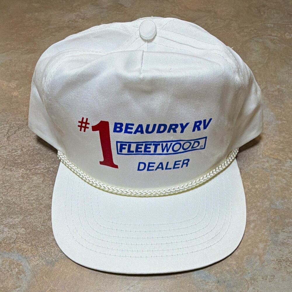 Vintage 80s White Snapback Adjustable San Diego Tucson Beaudry RV Fleetwood